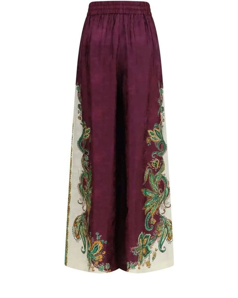 Alemais Palazzo Pant in purple, Viscose — view 2