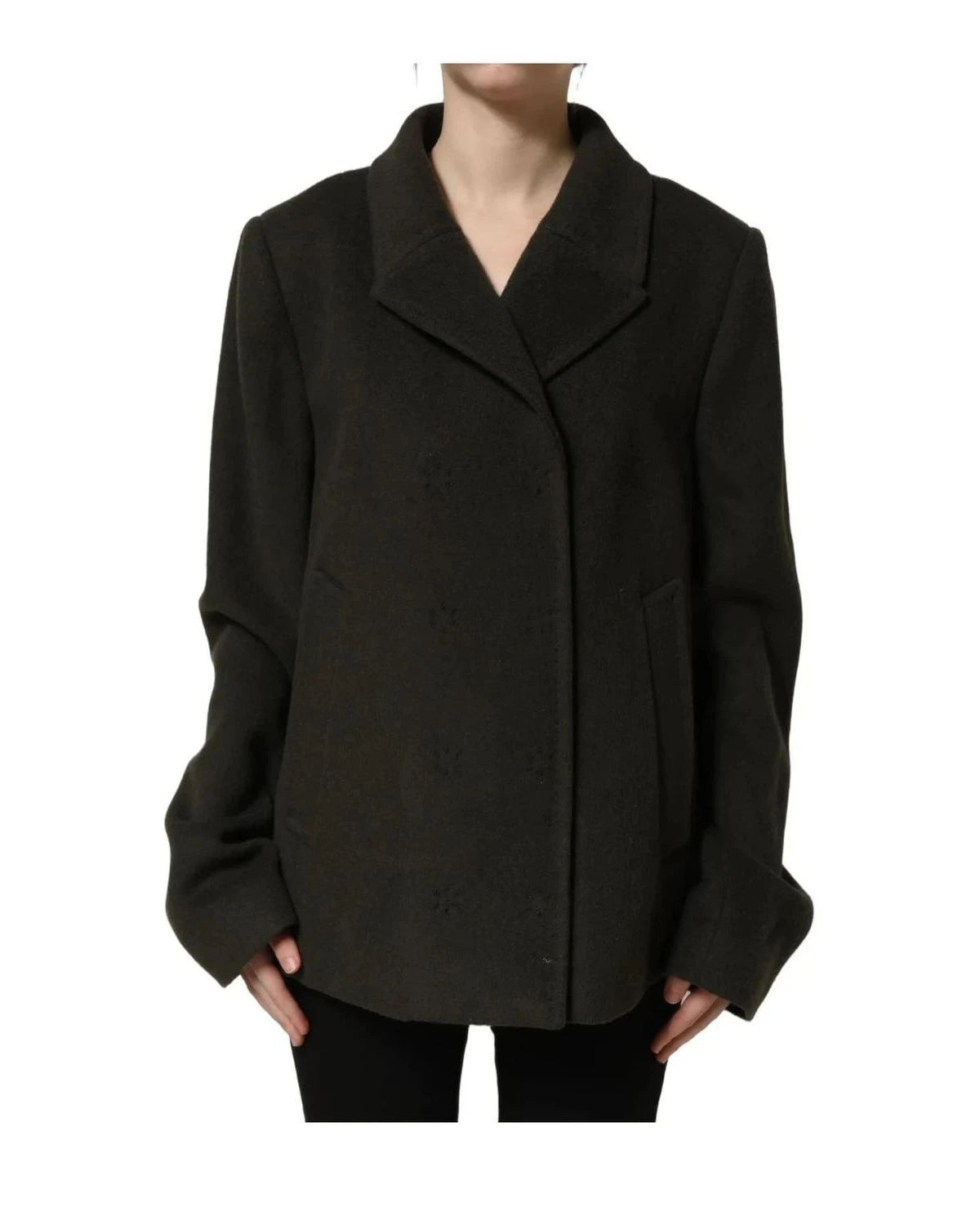 Dolce & Gabbana Pea Coat in green, Polyester — view 3