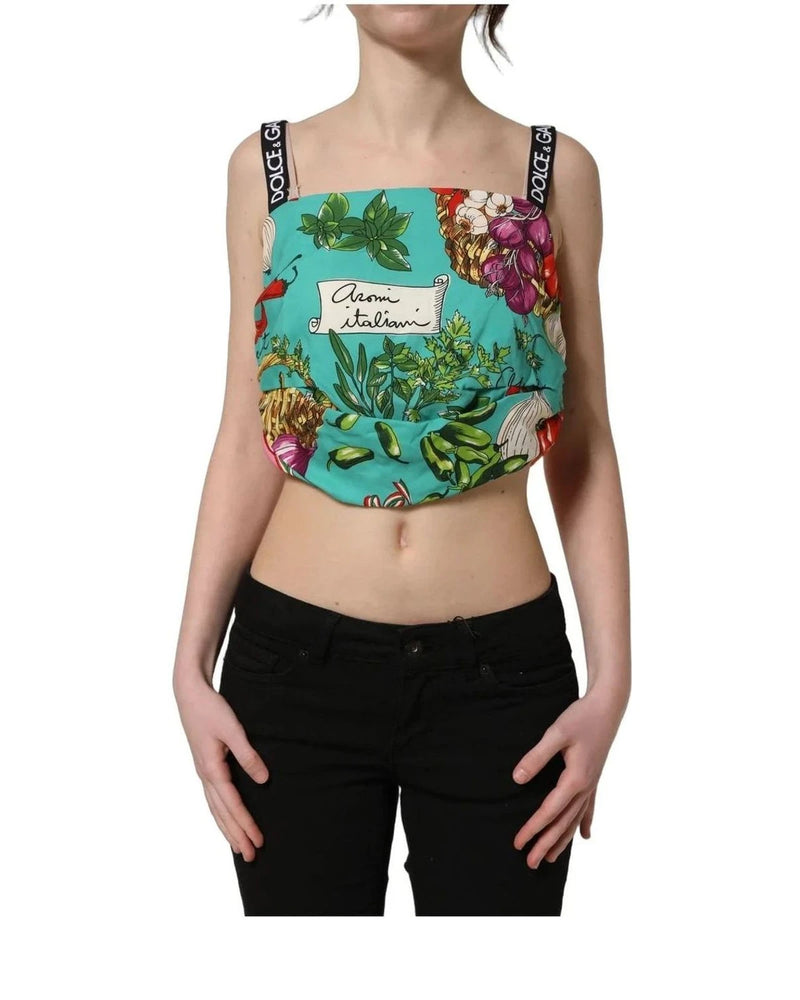 Dolce & Gabbana Crop Top in multicolor, Elastane — view 3