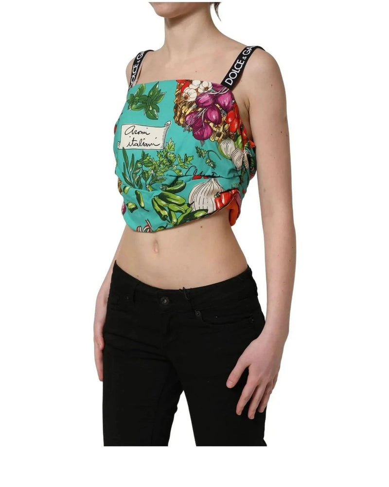 Dolce & Gabbana Crop Top in multicolor, Elastane — view 4