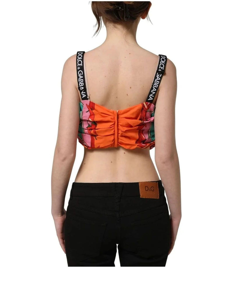 Dolce & Gabbana Crop Top in multicolor, Elastane — view 5