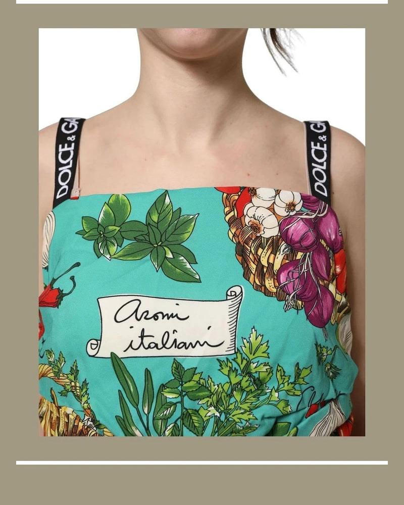 Dolce & Gabbana Crop Top in multicolor, Elastane — view 6