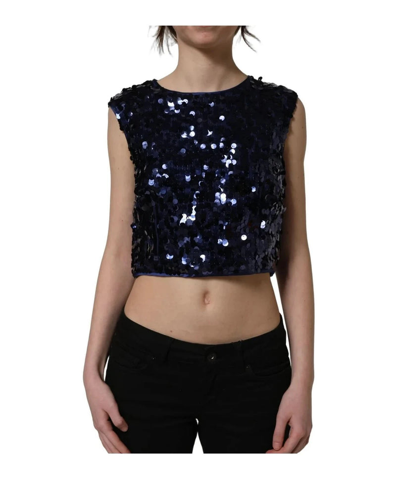 Dolce & Gabbana Tank Top in blue, Silk — view 2