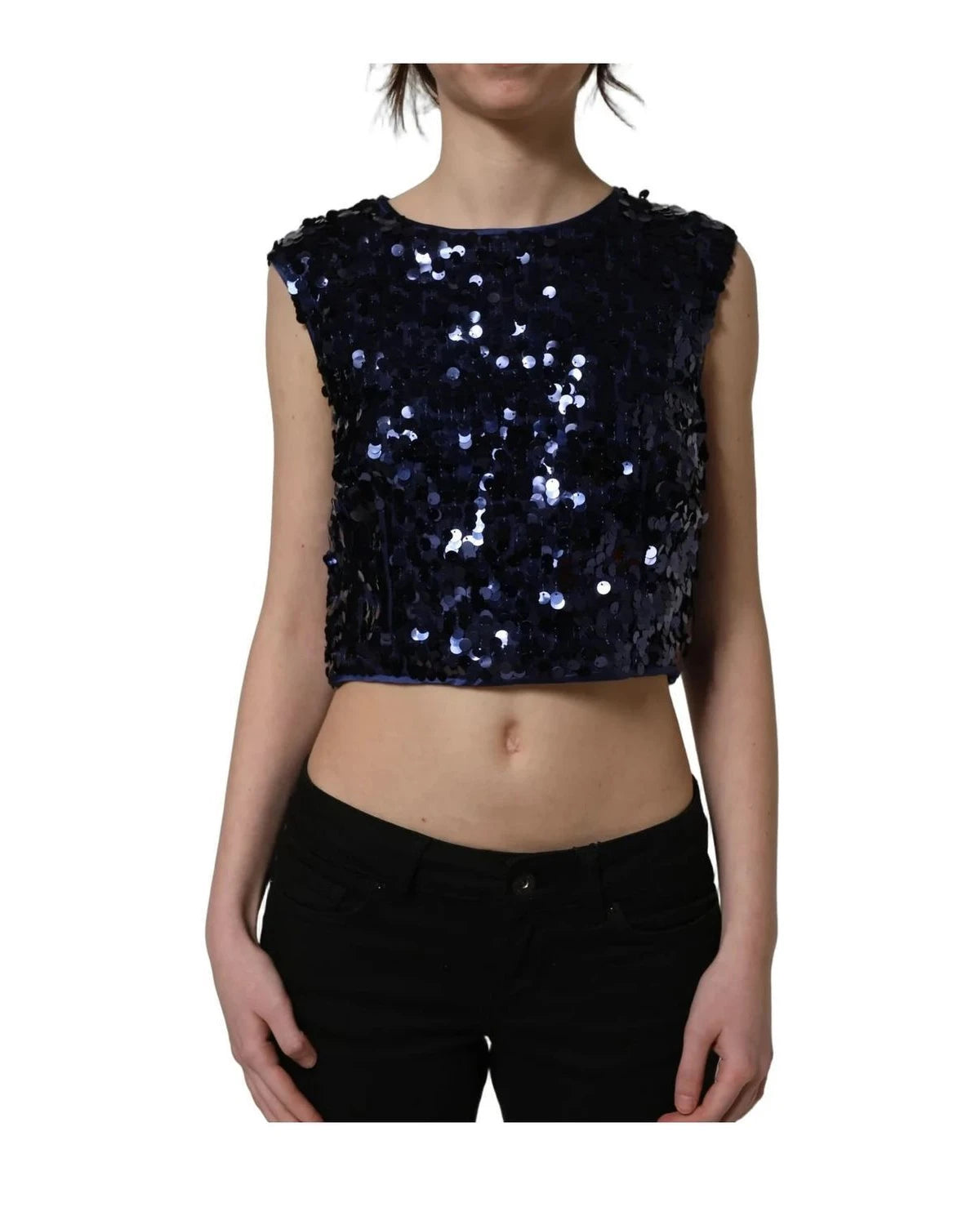 Dolce & Gabbana Tank Top in blue, Silk — view 3