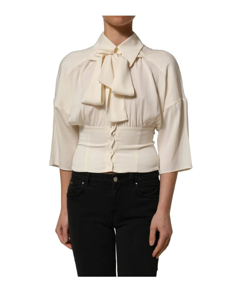 Dolce & Gabbana Blouse in white, Silk — view 3