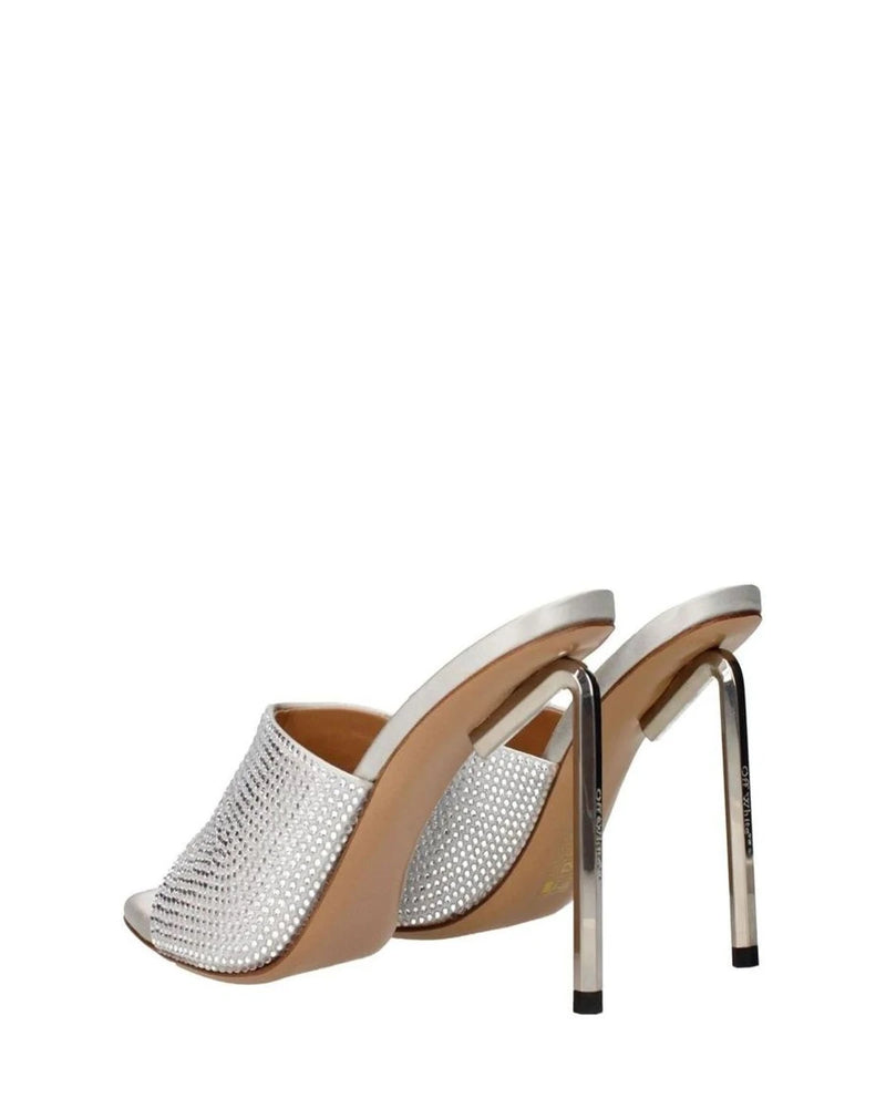Off-White Gray Stiletto Sandals 