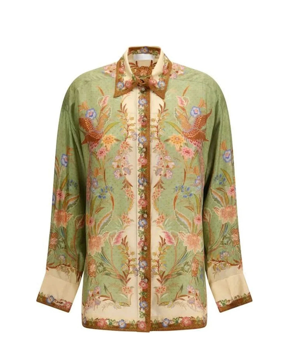 Zimmermann Dress Shirt in green, Silk