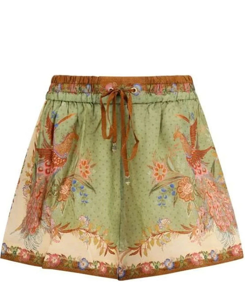 Zimmermann Bermuda in green, Silk