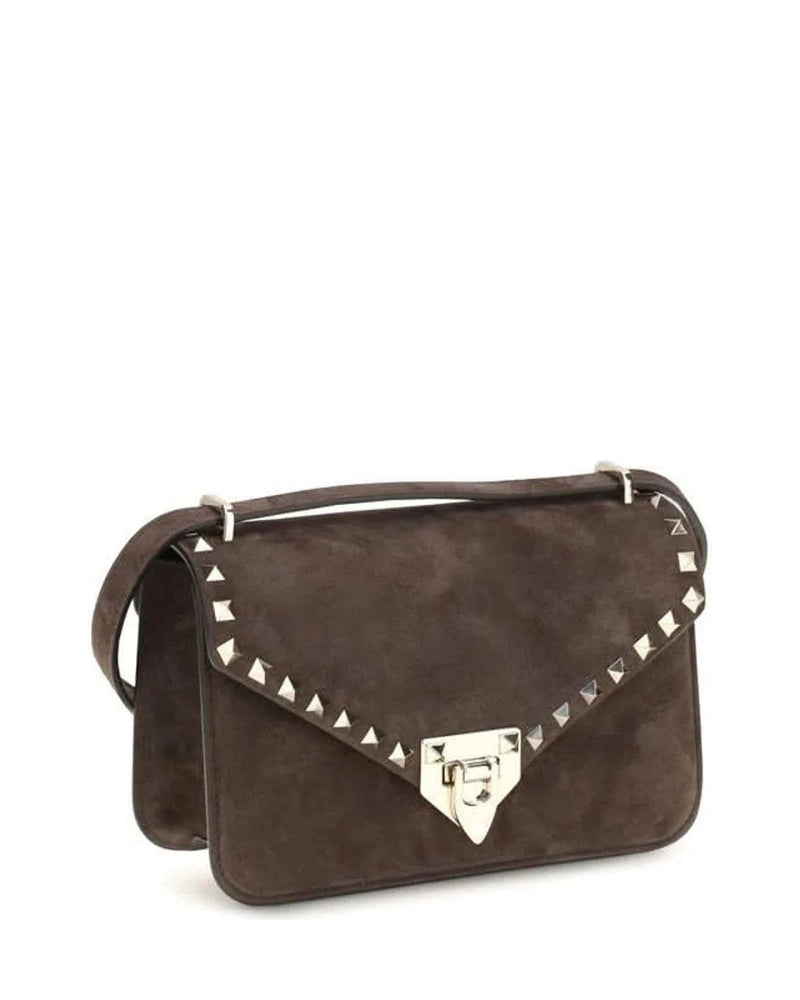 Valentino Garavani Brown Suede Cross Body Bag 