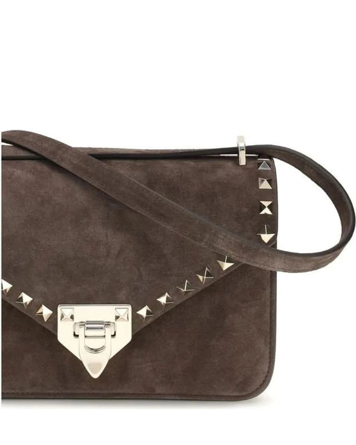 Valentino Garavani Brown Suede Cross Body Bag 