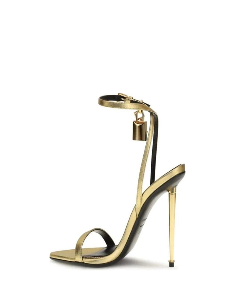 Tom Ford Gold Stiletto Sandals 