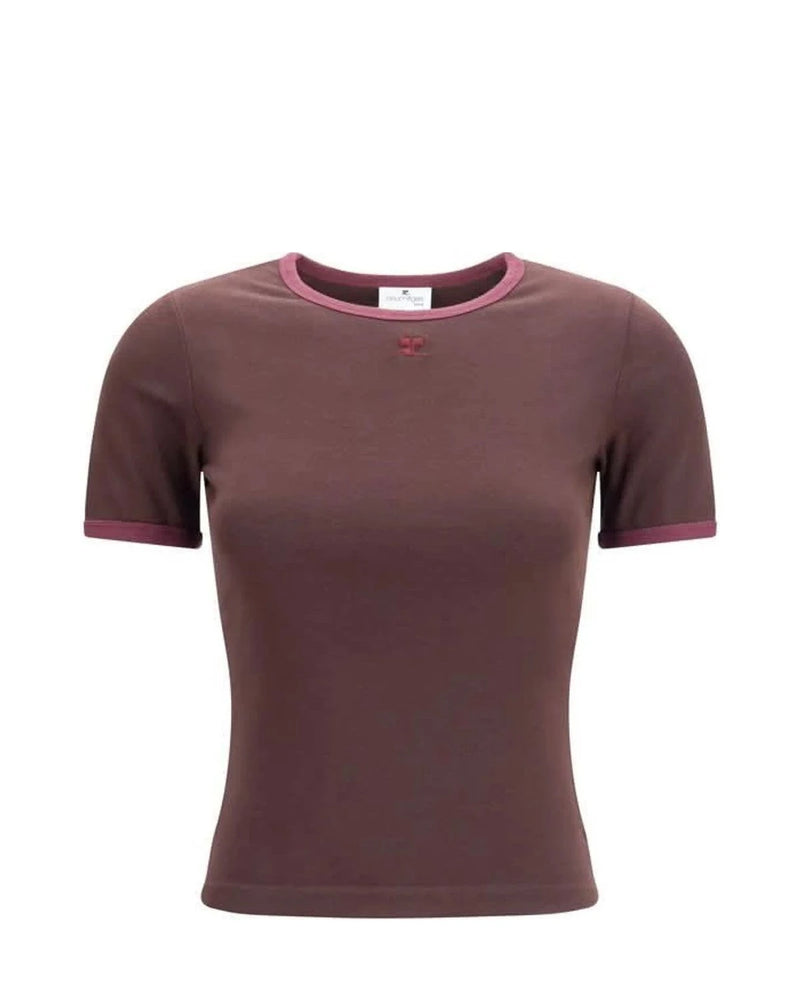 Courrèges T-Shirt in brown, Cotton