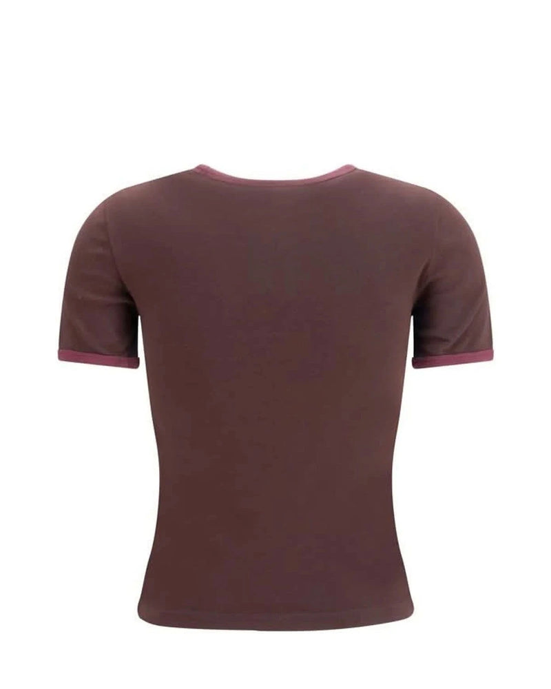 Courrèges T-Shirt in brown, Cotton — view 2