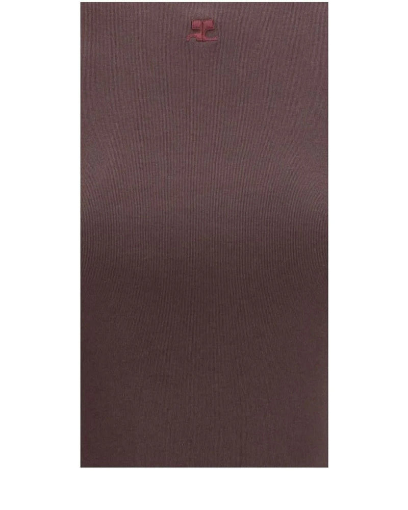 Courrèges T-Shirt in brown, Cotton — view 3