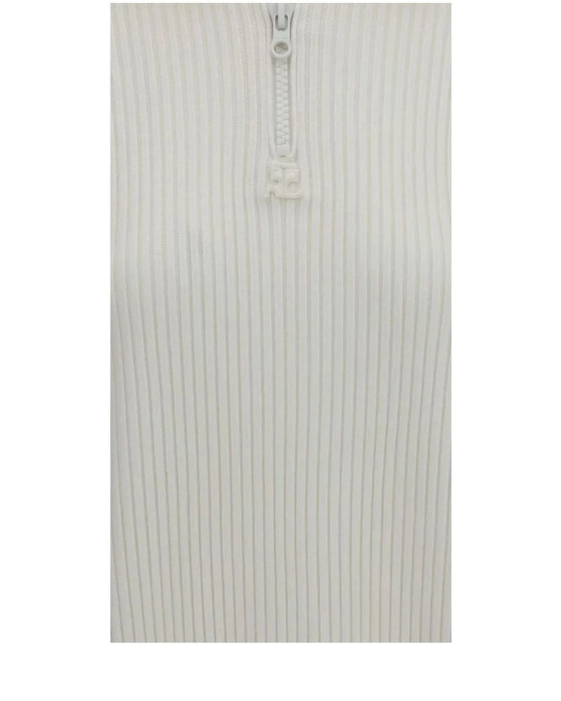 Courrèges Sweater in white, Merino Wool — view 3