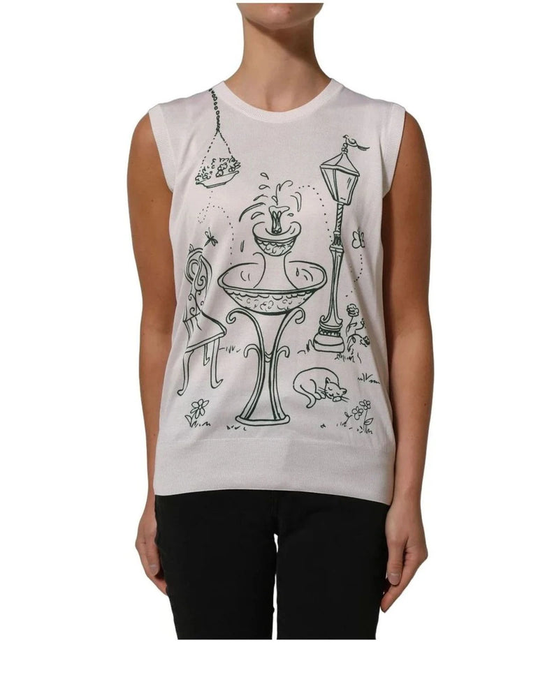 Dolce & Gabbana Tank Top in white, Silk — view 2