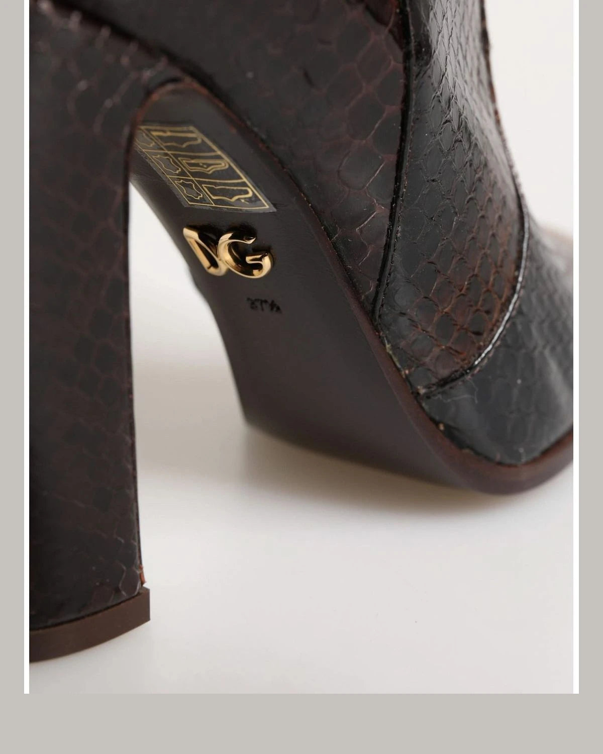 Brown Exotic Leather Knee High Boots Shoes 