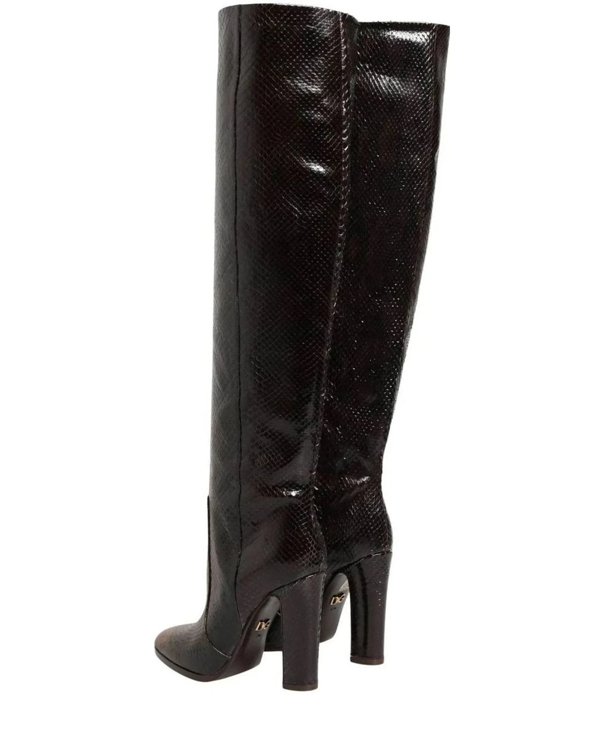 Dolce & Gabbana Exotic Brown Knee High Boots 
