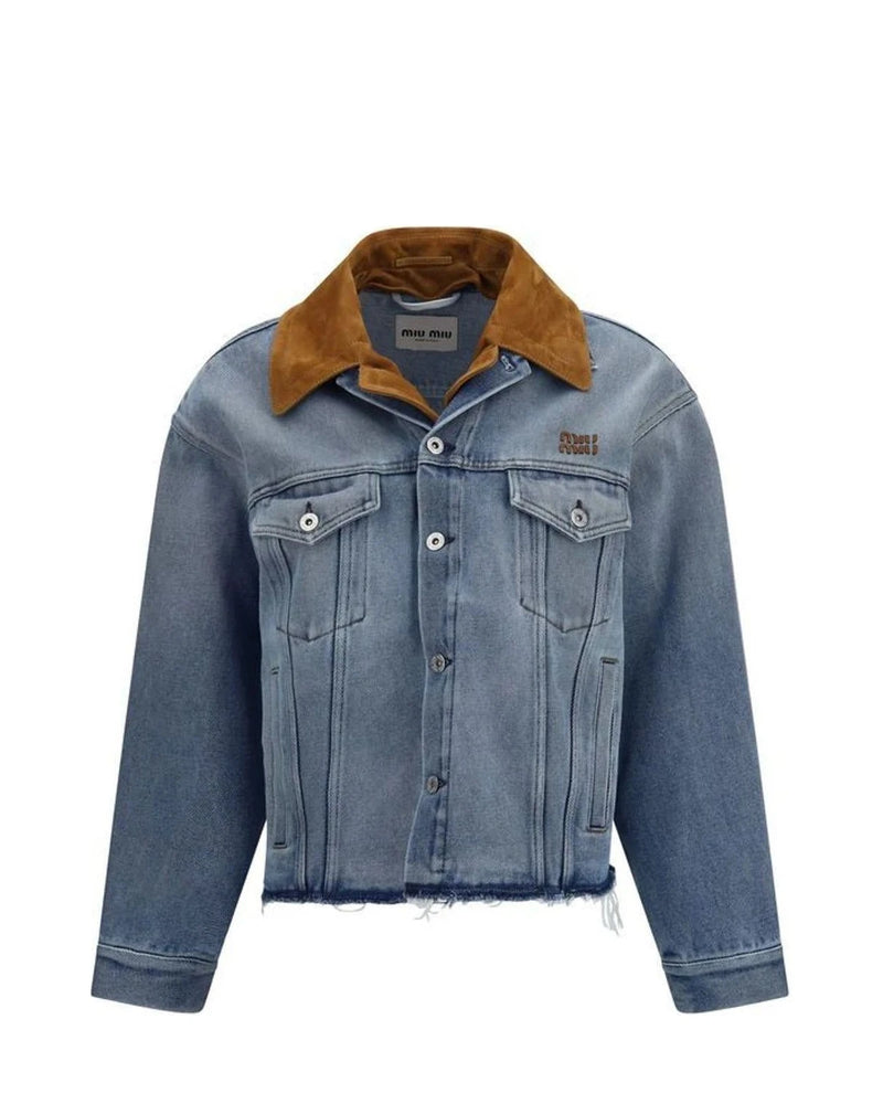 Miu Miu Trucker Jacket in blue, Cotton