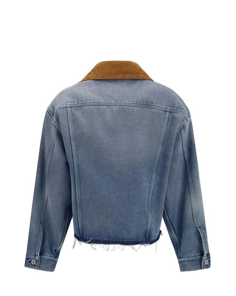 Miu Miu Trucker Jacket in blue, Cotton — view 2