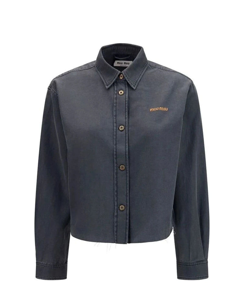 Miu Miu Dress Shirt in gray, Cotton