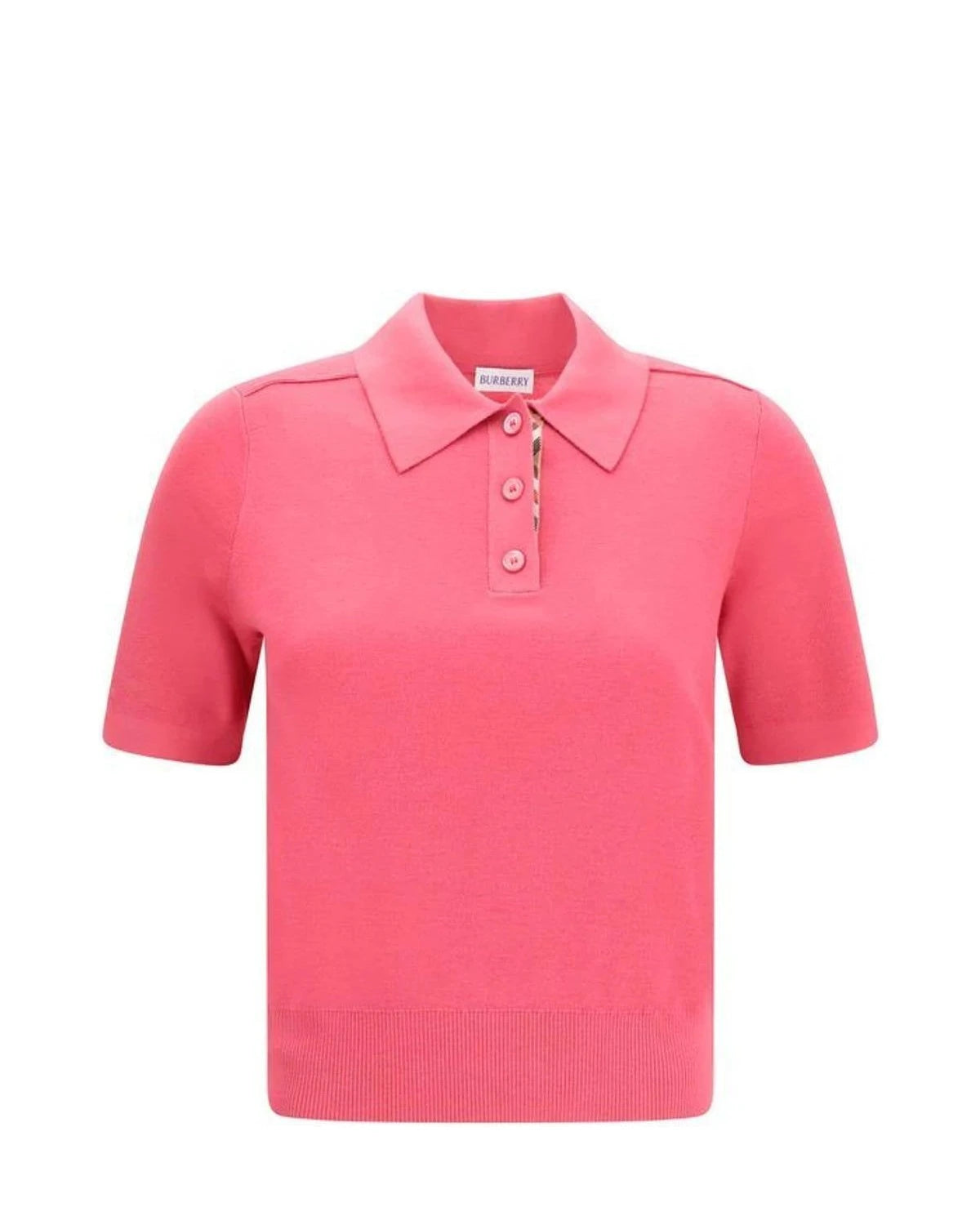 Burberry Henley Shirt in pink, Merino Wool