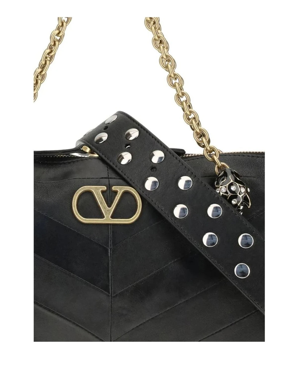 Valentino Garavani Patchwork Black Shoulder Bag 