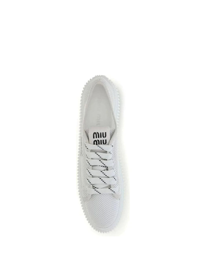 Miu Miu White Platform Sneakers 