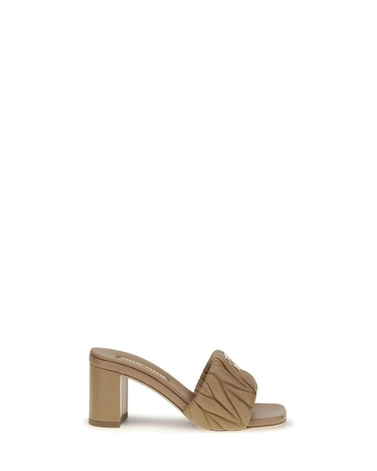 Miu Miu Beige Platform Sandals 