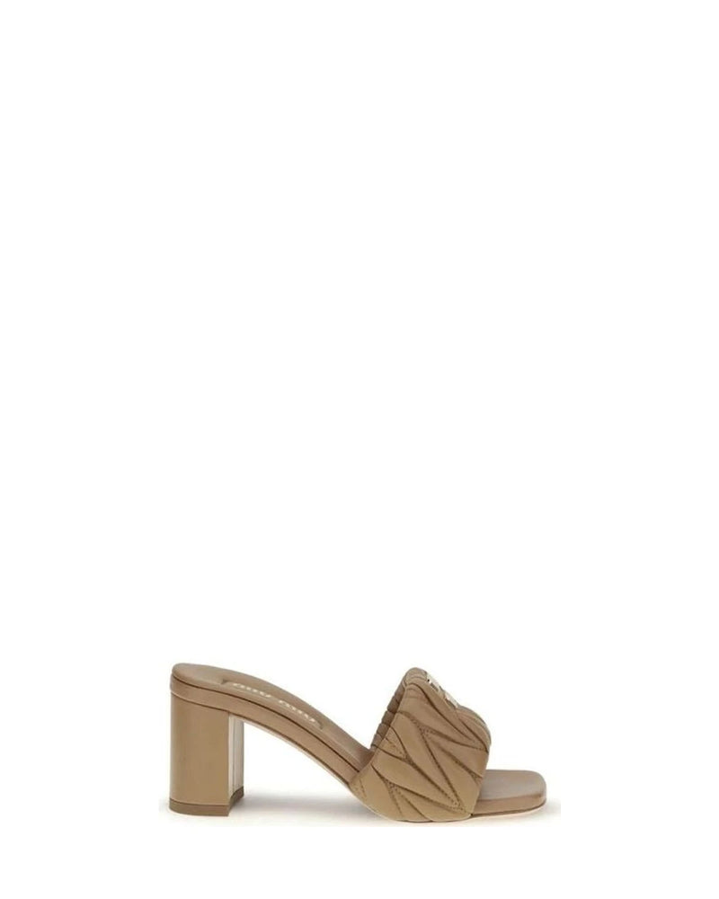 Miu Miu Beige Platform Sandals 