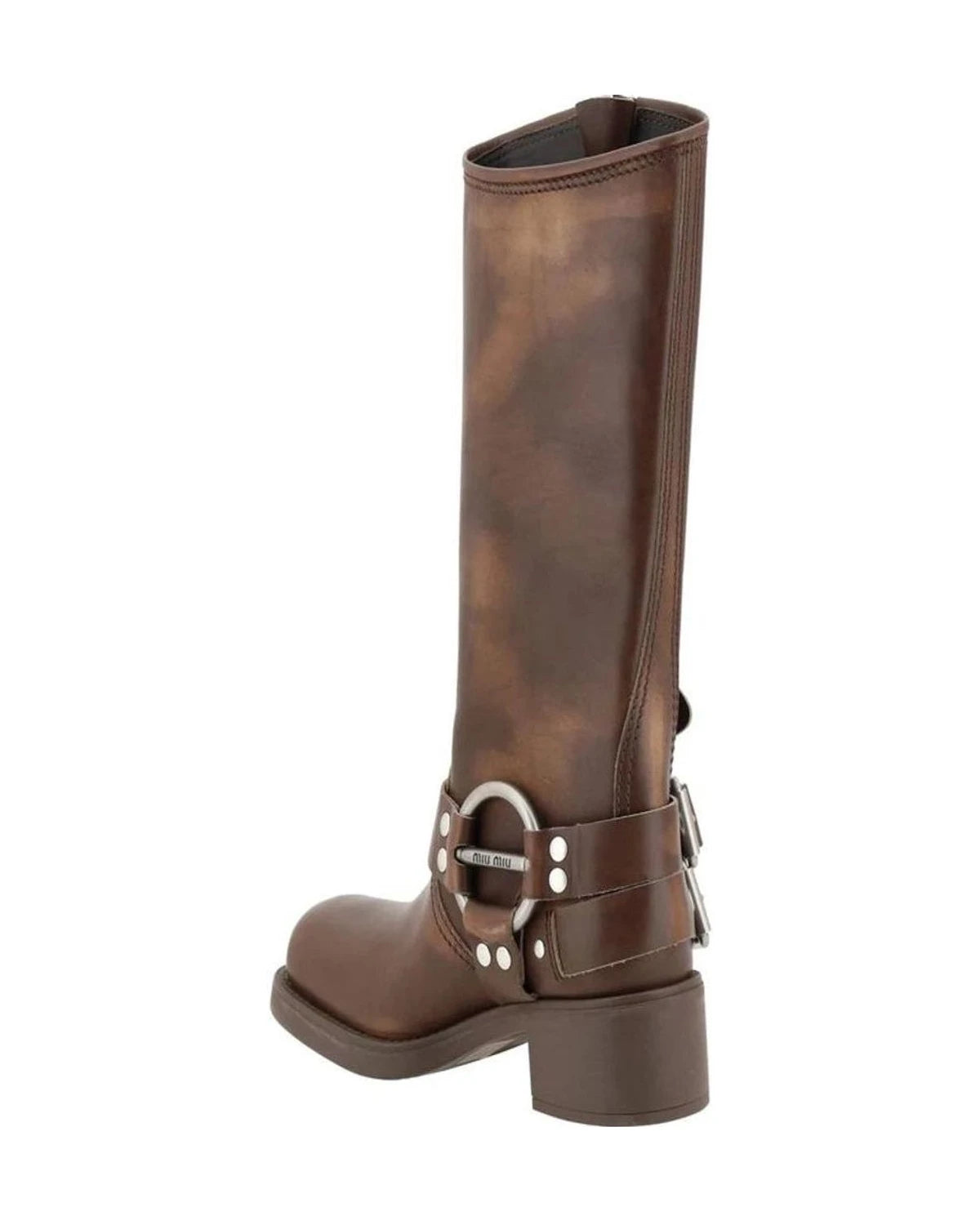 Miu Miu Lace-Up Brown Boots 
