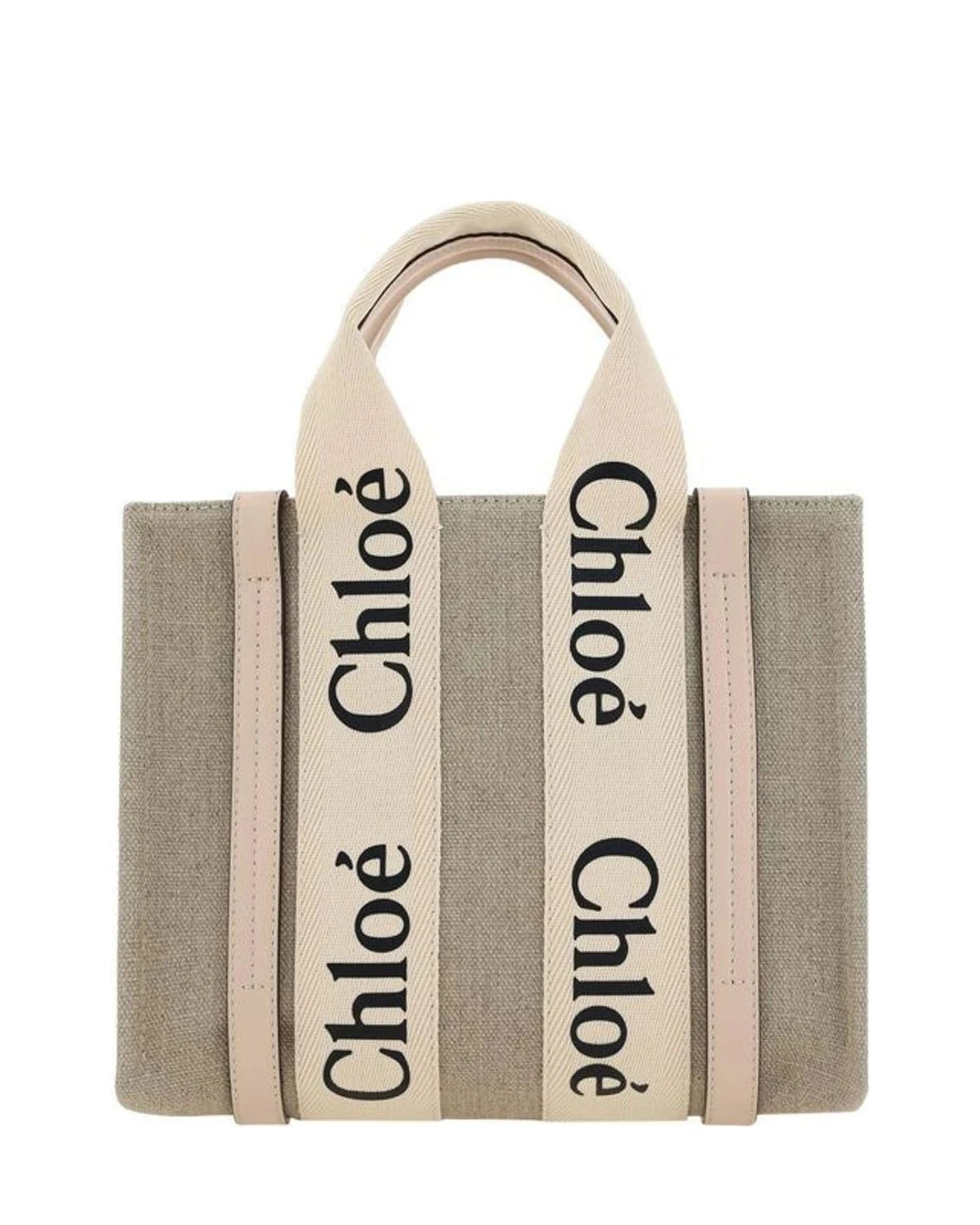 Chloé Brown Linen Tote Bag 