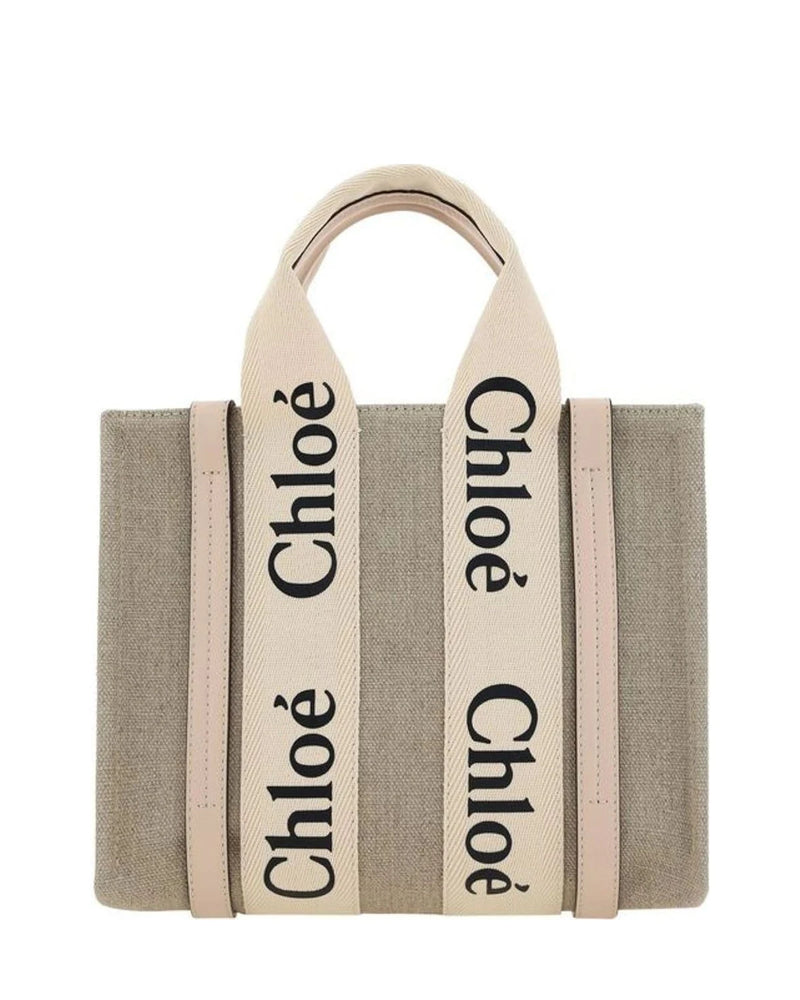 Chloé Brown Linen Tote Bag 