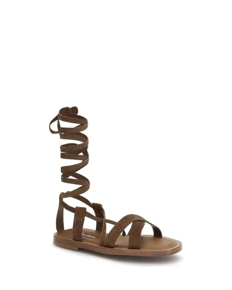 Miu Miu Strap-On Brown Sandals 