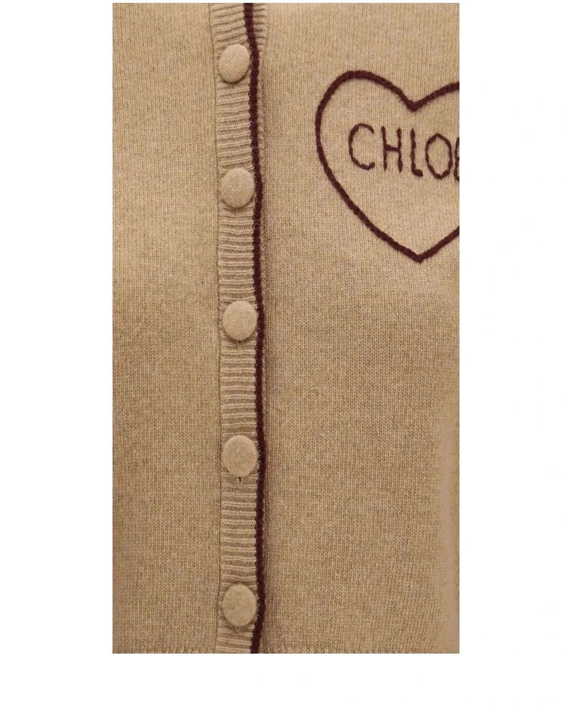 Chloé Cardigan in beige, Merino Wool — view 3
