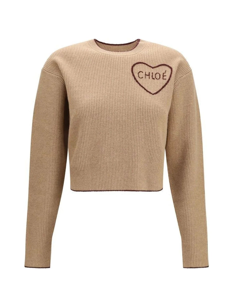 Chloé Sweater in beige, Merino Wool