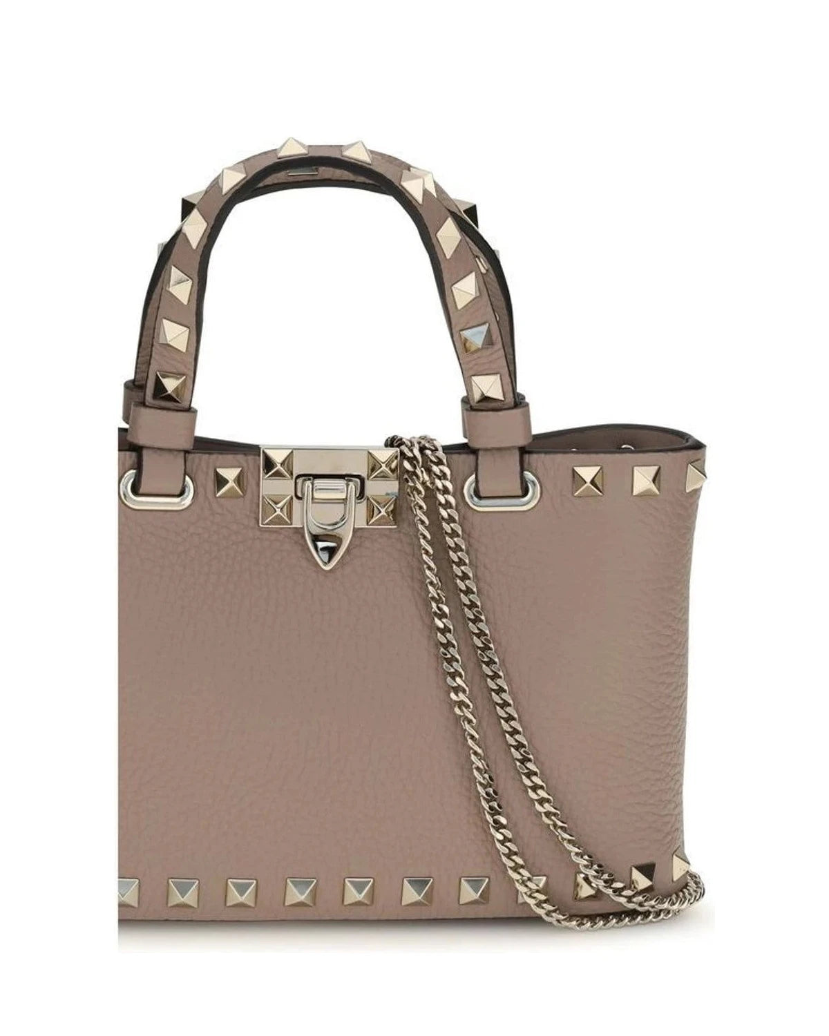 Valentino Garavani Satchel Bag in beige, Calf Leather — view 4