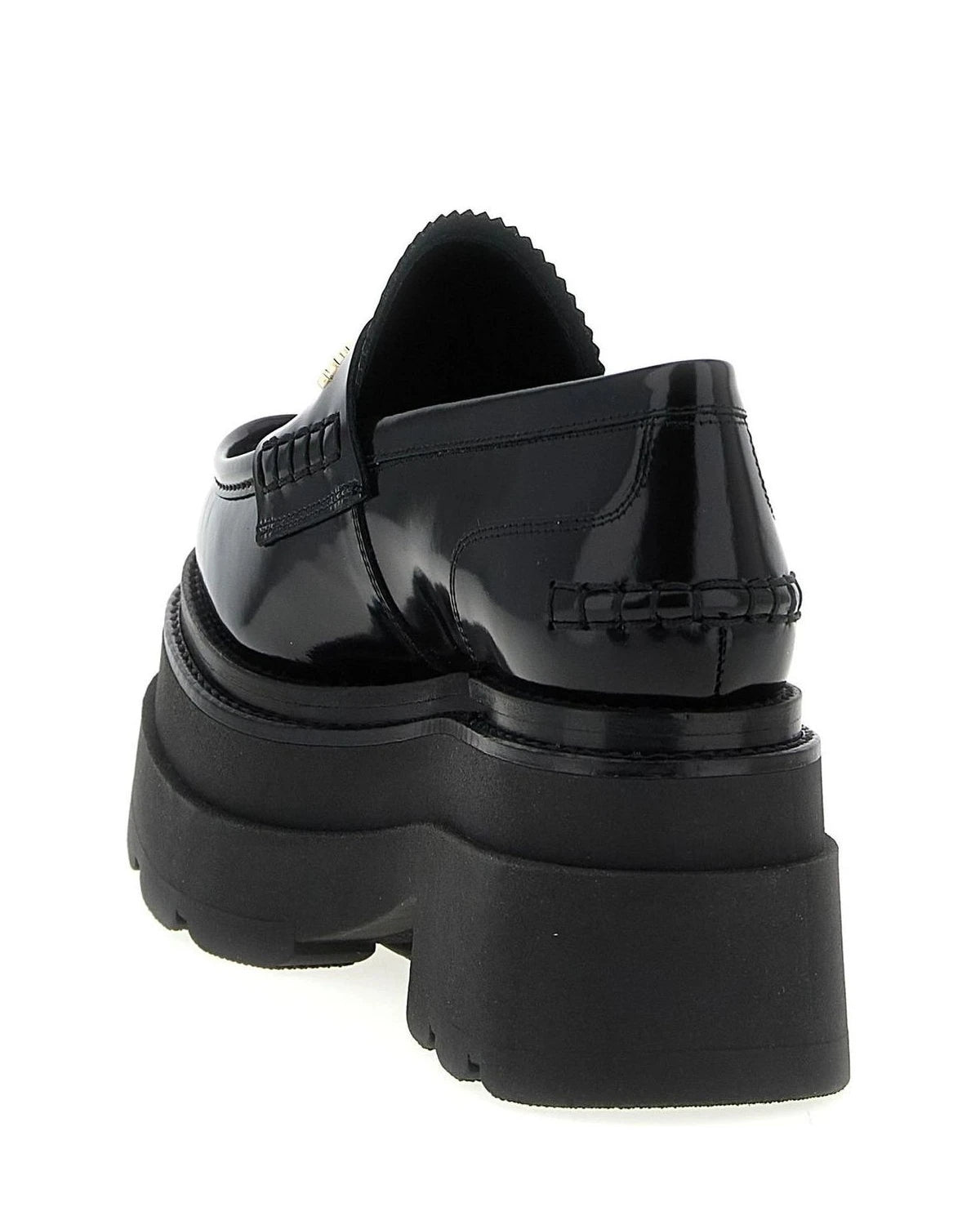 Alexander Wang Cowhide Black Platform Loafers 