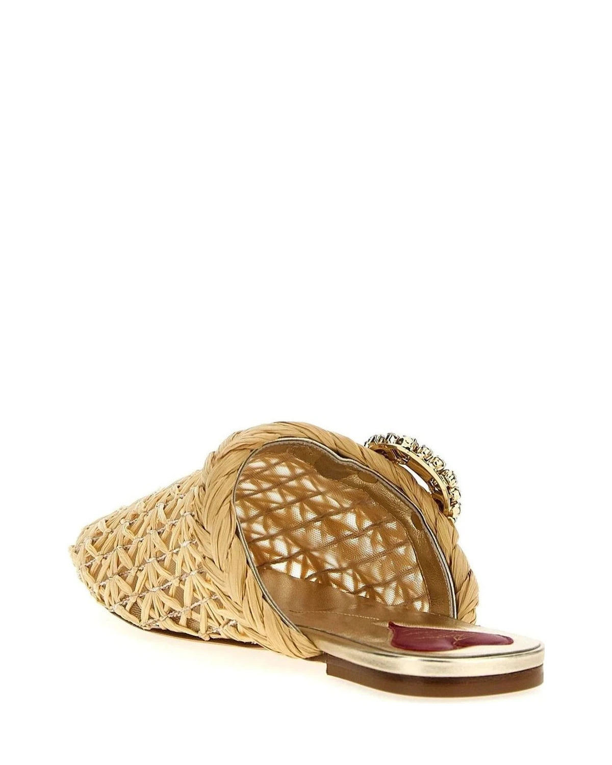 Roger Vivier Raffia Beige Mules 
