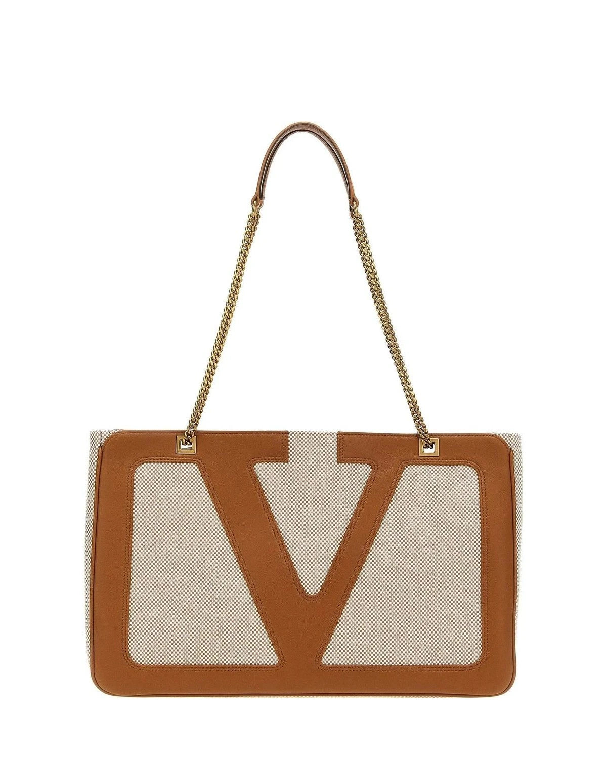 Valentino Garavani Shoulder Bag in beige, Cotton