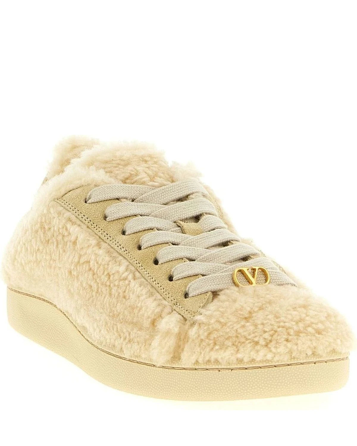 Valentino Garavani Beige Wool Sneakers 