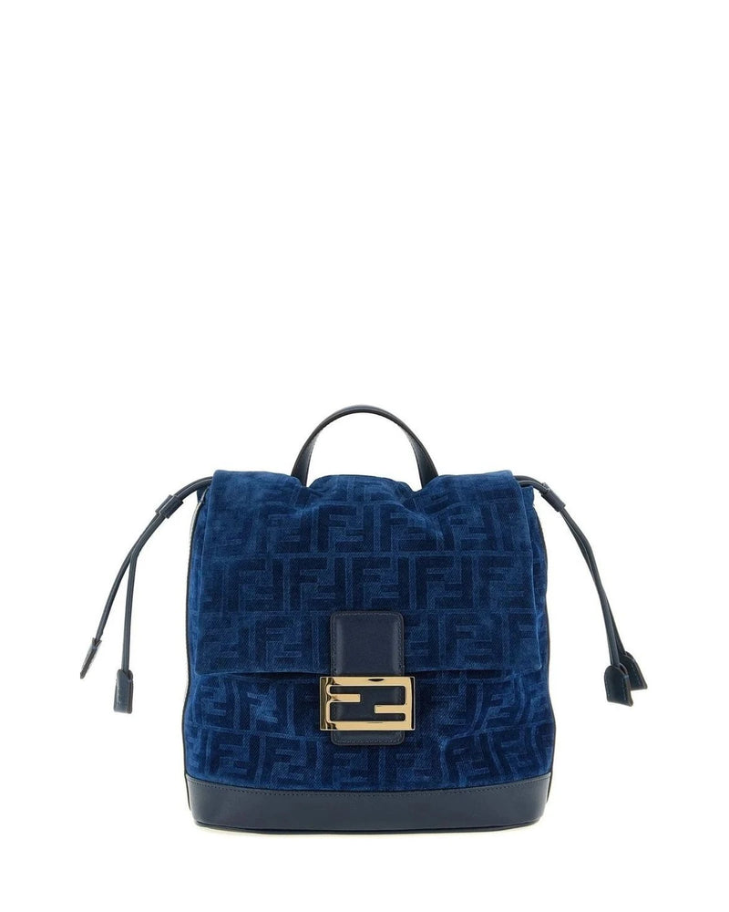 Fendi Backpack Handbag in blue, Cotton