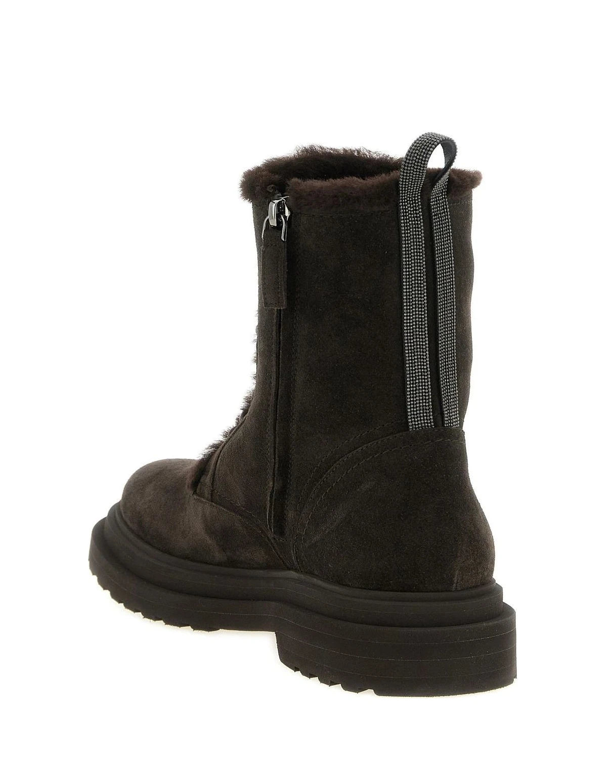 Brunello Cucinelli Lace-Up Brown Boots 