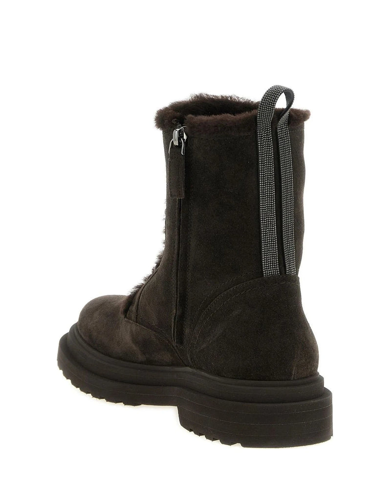 Brunello Cucinelli Lace-Up Brown Boots 