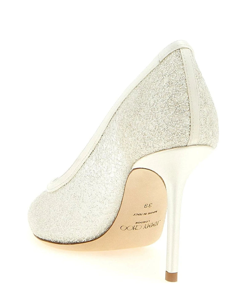 Jimmy Choo Tencel White Pumps 