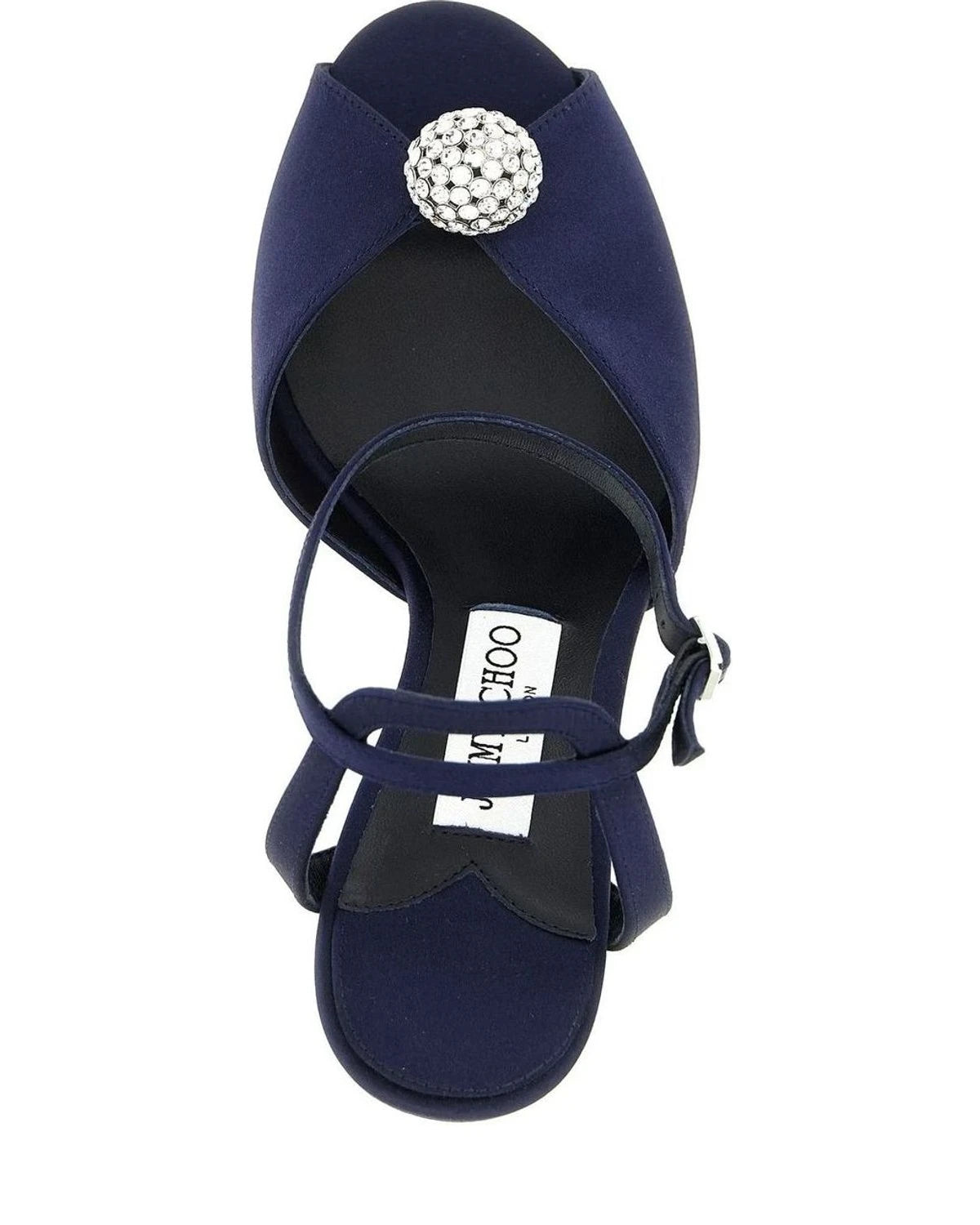 Jimmy Choo Tencel Blue Satin Stiletto Sandals 