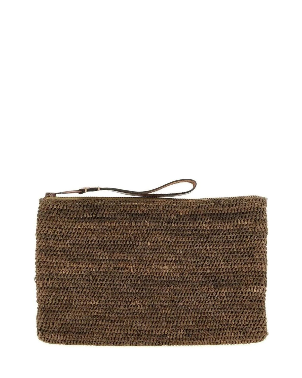 Ibeliv Clutch Bag in brown, Raffia