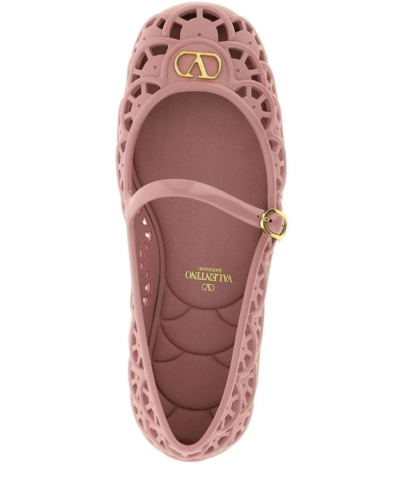 Valentino Garavani Polyvinyl Pink Ballet Flats 