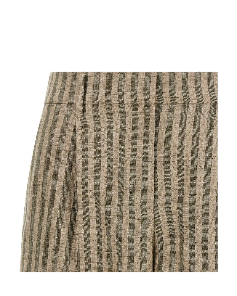Brunello Cucinelli Striped Beige Bermudas 