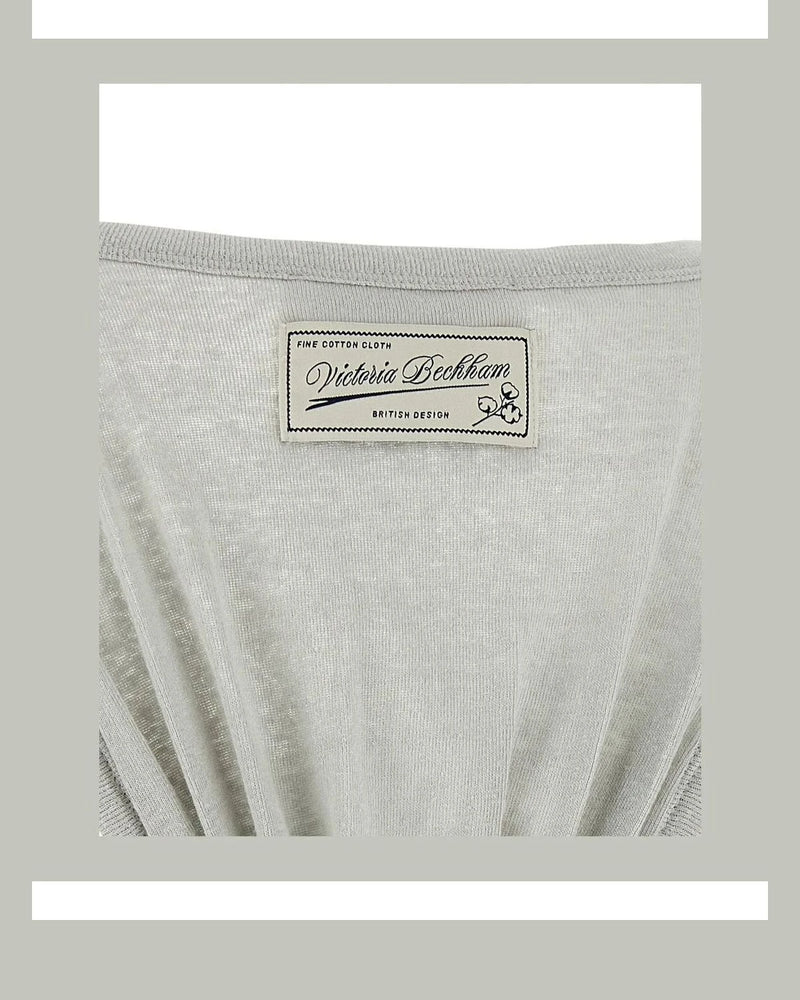 Victoria Beckham Tank Top in gray, Cotton — view 4